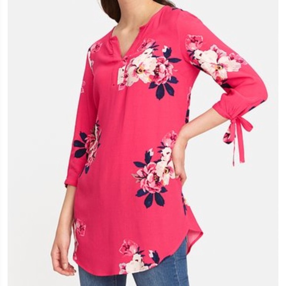Joules Odelle Tunic in Raspberry Bircham Bloom - Picture 2 of 6